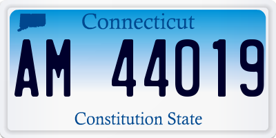 CT license plate AM44019