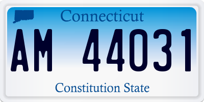 CT license plate AM44031