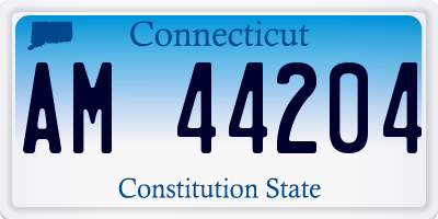 CT license plate AM44204