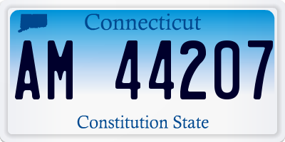 CT license plate AM44207