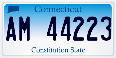 CT license plate AM44223