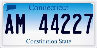 CT license plate AM44227