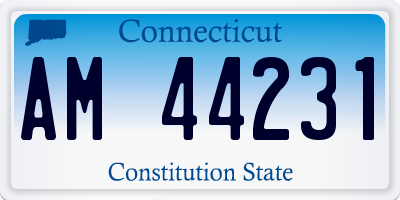 CT license plate AM44231