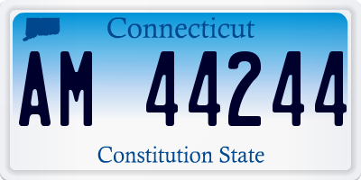 CT license plate AM44244