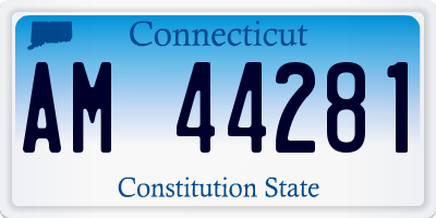 CT license plate AM44281
