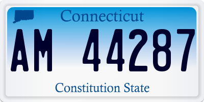 CT license plate AM44287