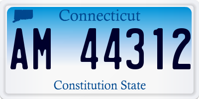 CT license plate AM44312