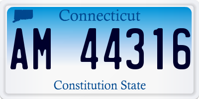 CT license plate AM44316