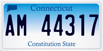 CT license plate AM44317