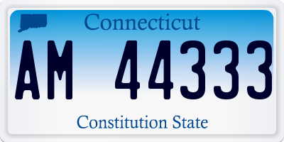 CT license plate AM44333