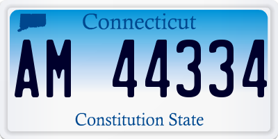 CT license plate AM44334