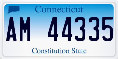 CT license plate AM44335