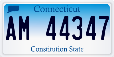 CT license plate AM44347