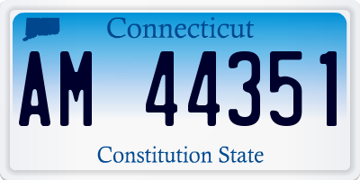 CT license plate AM44351