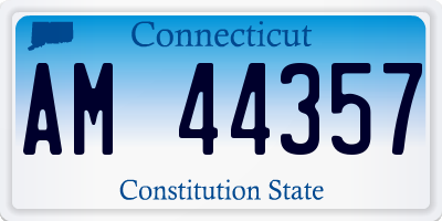 CT license plate AM44357