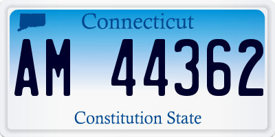 CT license plate AM44362