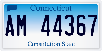 CT license plate AM44367