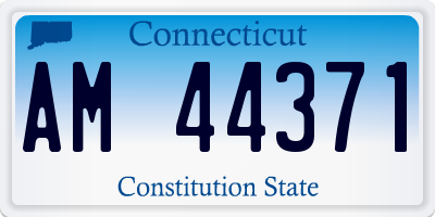 CT license plate AM44371