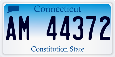 CT license plate AM44372