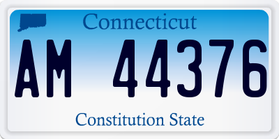 CT license plate AM44376