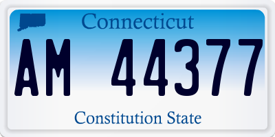 CT license plate AM44377