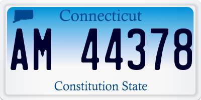 CT license plate AM44378