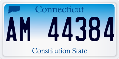CT license plate AM44384