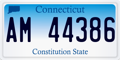 CT license plate AM44386