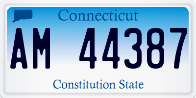 CT license plate AM44387