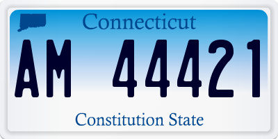 CT license plate AM44421