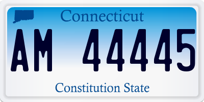 CT license plate AM44445