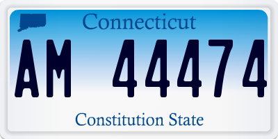 CT license plate AM44474