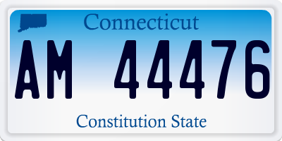 CT license plate AM44476