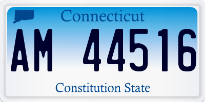 CT license plate AM44516