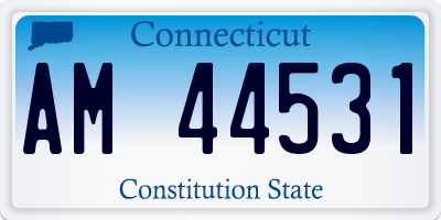 CT license plate AM44531