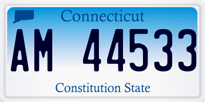 CT license plate AM44533