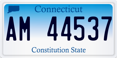 CT license plate AM44537