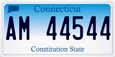 CT license plate AM44544