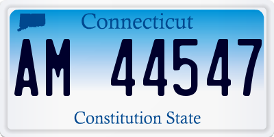 CT license plate AM44547
