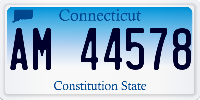 CT license plate AM44578