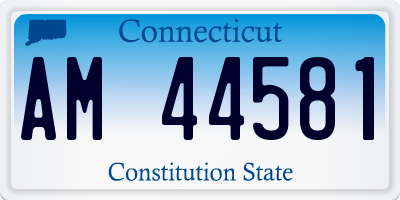 CT license plate AM44581