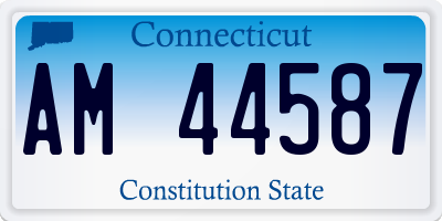 CT license plate AM44587