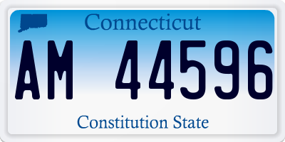 CT license plate AM44596