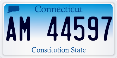 CT license plate AM44597
