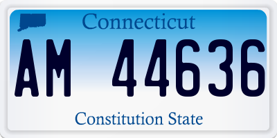CT license plate AM44636