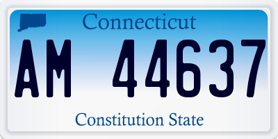 CT license plate AM44637