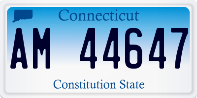CT license plate AM44647