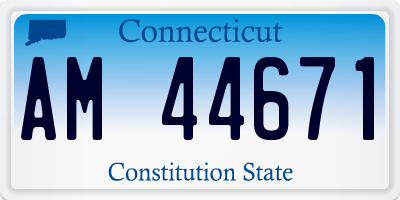 CT license plate AM44671