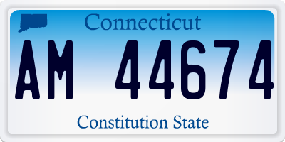 CT license plate AM44674