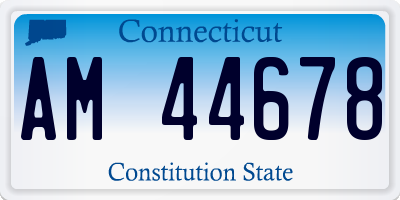 CT license plate AM44678